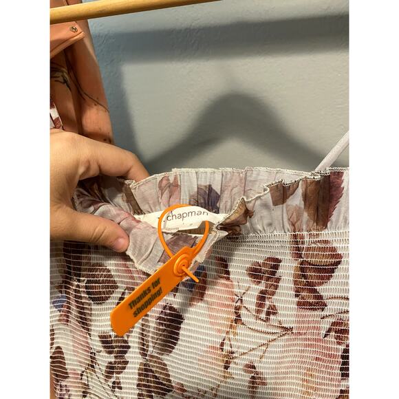 V. Chapman 2 Geranium Rose Smocked Ruffle Floral Maxi Dress - Picture 6 of 7